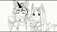 Yippee w/ Kisses Animation Lineart