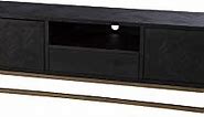 SEI Furniture Dessingham Reclaimed Wood Media TV Stand, Black/Gold