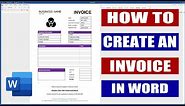 How to Create an Invoice in Word | Microsoft Word Tutorials