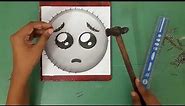 DIY #DIY Pleading Face Emoji String Art #StringArt #diy #DoItYourself
