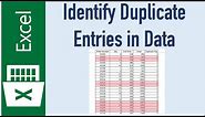 Find Duplicate Entries in Excel