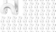 100 Pcs Clothes Hanger Connector Hooks Plastic Mini Cascading Hanger Hooks Space Saving Hanger Extender Hooks Heavy Duty Hanger Extender Clips for Outfit Closet Velvet (White)