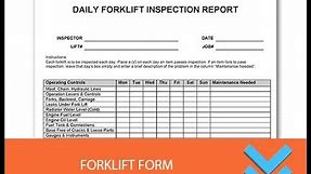 Free Forklift Checklist Form - Freedform.com