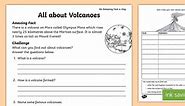 All About Volcanoes Worksheet