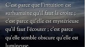 Citation "intuition" Victor Hugo