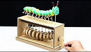 How to make Caterpillar Automata Toy from Cardboard - Automata DIY