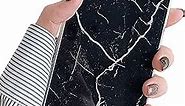 ooooops Compatible with iPhone 12 12 Pro Cool Case for Men Women, Black Crack Marble, Slim Soft Border Hard Panel Full-Body Protective Phone Case Designed for iPhone 12 12Pro 6.1 (Black Marble)