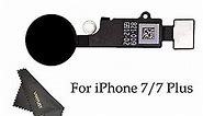 VANYUST Replacement Home Button Key Flex Cable Assembly with Rubber Ring Compatible for iPhone 7 and 7 Plus (Black)