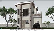 49 SQM TWO STORY 3D HOUSE DESIGN WITH 2 BEDROOM by N. HOUSE DESIGN