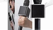 SHARPER IMAGE Bluetooth Music Stream Karaoke Microphone with Built-in Speaker, Bluetooth & Smartphone Compatible, Black