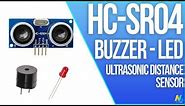 Using Ultrasonic Distance Sensor HC-SR04 with Buzzer, LED and Arduino
