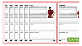 Julius Caesar Character Profile Worksheets
