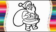 How to Draw And Color Santa For Kids And Toddlers