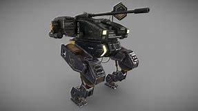 Mech Cyberpunk - Police Mech Lowpoly Animated - Buy Royalty Free 3D model by matthall