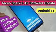 Tecno spark 6 air System Software Update // Android V11 - 12