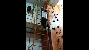 Climbing up ladder using hands only