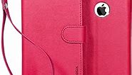 iPhone 6 Case, BUDDIBOX [Wrist Strap] Premium PU Leather Wallet Case with [Kickstand] Card Holder and ID Slot for Apple iPhone 6, (Pink)
