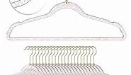 Roshtia Clear Acrylic Hangers Plastic Glitter Coat Hanger Durable Nonslip Suit Heavy Duty Clothes Hangers Lightweight and Space Saving Hangers for Closet Organization(Pink, 50 Pcs)