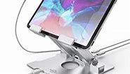 KABCON Tablet Stand with USB/USB C Hub,Adjustable Desktop Holder with USB 3.0,USB 2.0,USB-C 2.0,USB-PD,Docking Station for iPad Pro Air,MacBook Pro Air,Microsoft Surface,Tabs Up to 15''