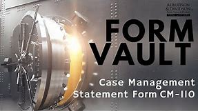 California Case Management Statement -- Form - CM 110