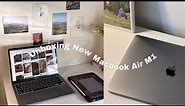 Unboxing New Macbook Air M1 in 2024 (space grey) - quick set up, accessories ✨