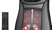 Snailax shiatsu Neck & Back Massager with Heat, Full Back Kneading Shiatsu or Rolling Massage, Massage Chair pad with Height Adjustment, Back Massager for Neck and Shoulder
