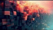 geometric abstract futuristic motion cg background cubes journy wall digital data waving future