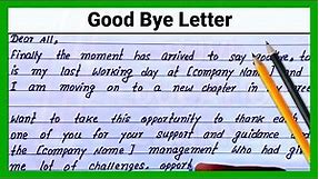 Simple Good Bye Letter in English | How to write Good Bye Letter Write easy and short English letter