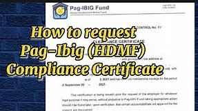 How to request Pag-Ibig (HDMF) Compliance Certificate.