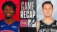 Game Recap: Spurs 123, Pistons 95