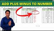 How to Show Plus & Minus Signs in Excel - Plus Minus Symbol for Positive or Negative Number (Hindi)