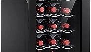 18 Bottle Compressor Wine Cooler Refrigerator, Small Freestanding Wine Fridge for Red, White and Champagne, Mini Fridge with 40-66F Digital Temperature Control Glass Door