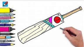 How to Draw a Cricket Bat Real Easy