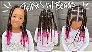 Easy Twists w/Beads! Styling Ziya's Curly Hair