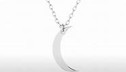 Silver Crescent Moon Necklace - Women's Jewelry