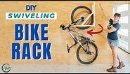 How To Build A Wall Mounted Bike Rack That SWIVELS! | Space Saving DIY
