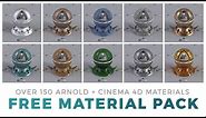 Free Arnold Material Pack for Cinema 4D: 150+ Materials!