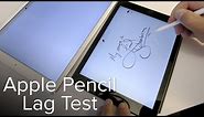 Apple Pencil lag test on 2018 9.7" iPad versus iPad Pro