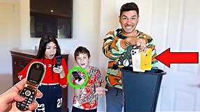 Getting rid of kids iPhone and giving them flip phones (Prank Gone Wrong)