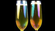 Dragon Glassware Champagne Flutes, Iridescent Crystal Glass, Mimosa and Cocktail Glasses, Unique and Fun Barware Gift, 8 oz Capacity, Set of 2