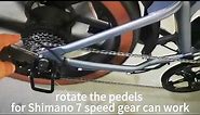 How to use the Shimano 7 speed gear of ebike?