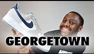 Air Force 1 Georgetown Grey Midnight Navy On Foot Sneaker Review QuickSchopes 465 Schopes FD9748 001