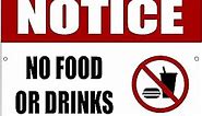 Warning No Food or Drinks Metal Tin Sign Business Retail Store Home Large Restaurant Bar Office Hotel