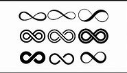 Infinity Symbol Sign SVG Vector Silhouette Cameo Cricut Cut File Dxf Eps Clipart Png