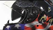 ST-1150 Hawk U.S. Flag and Eagle Graphics Full Face Motorcycle Helmet at LeatherUp.com