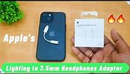 Apple Lightning to 3.5 mm Headphone Jack Adapter Original Unboxing & Setup