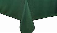 Biscaynebay Textured Fabric Tablecloths 52 X 70 Inches Rectangular, Hunter Green Water Resistant Spill Proof Tablecloths for Dining, Kitchen, Wedding and Parties, etc. Machine Washable