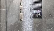 Veken Rain Shower Head,12 Inch Large Rainfall Showerhead,with Detachable Stainless Steel Extension Arm,Adjustable High Flow Rain Fall Showerheads with Anti-Clog Nozzles,Matte Black