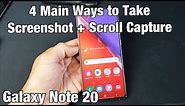 Galaxy Note 20: How to Take Screenshot (4 Main Ways) + Scroll Capture