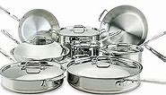 All-Clad Copper Core 5-Ply Stainless Steel Cookware Set 14 Piece Induction Oven Broiler Safe 600F Pots and Pans Silver